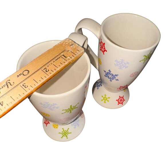 Whittard Of Chelsea Patterned Snowflake Latte Mugs Set Of 2 7 Inches Tall - Picture 7 of 7